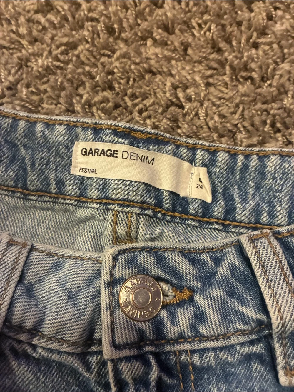 Garage Festival Denim Cutoff Shorts Distressed 0 / 24 Frayed